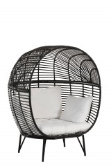 LOUNGE CHAIR BLACK WITH COUSHION 